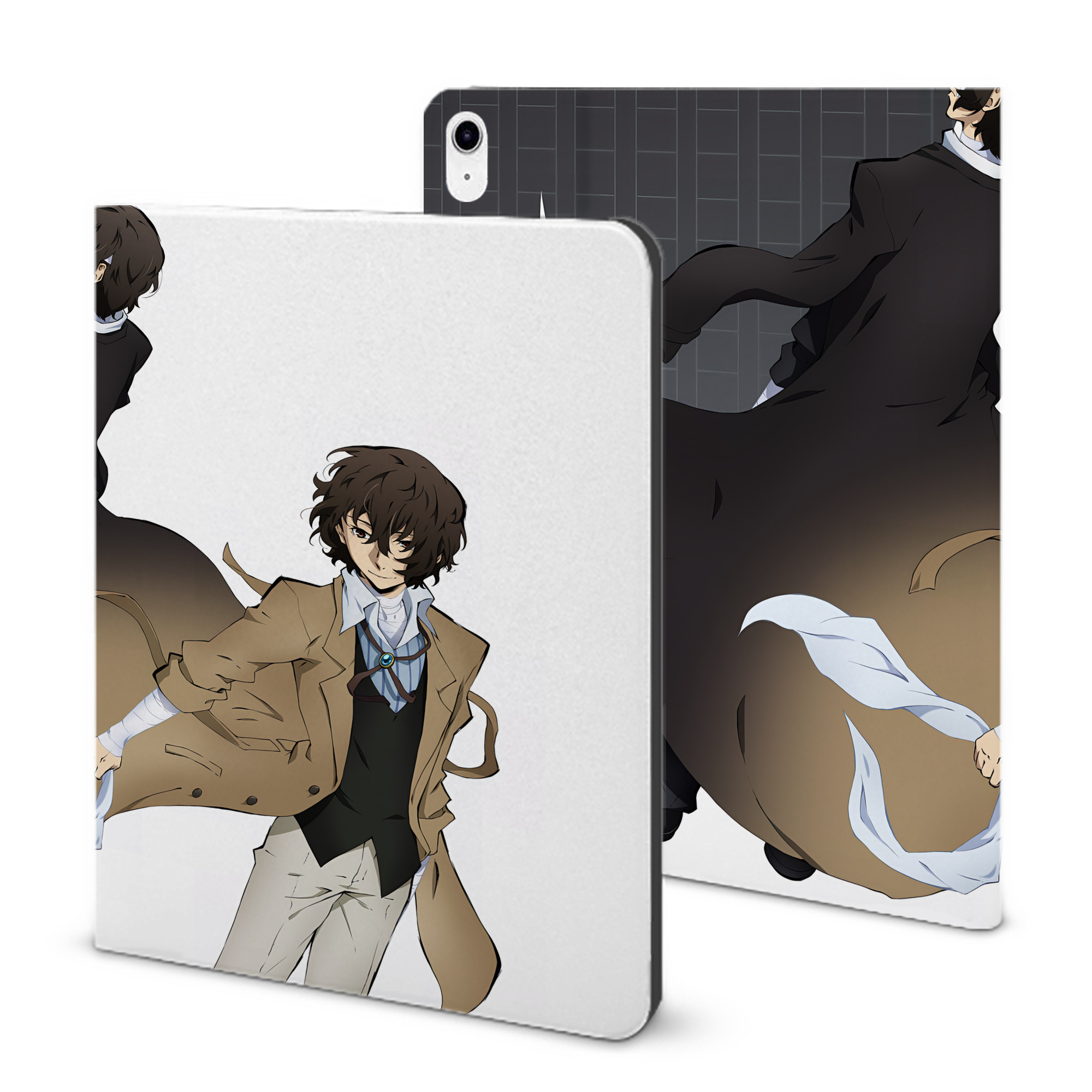（画像用） 文豪ストレイドッグス Bungo Stray Dogs IPad ケース ブック型 PUレザー TPU 耐衝撃 軽量 薄型 ペン収納なし 全面保護 IPad 各モデル対応